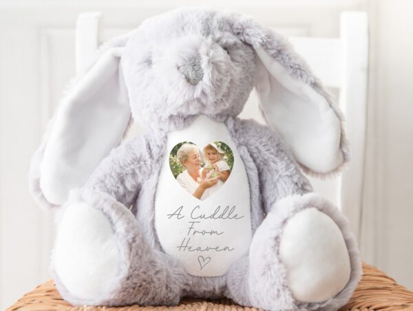 Personalised Memory Teddy | In Memory Gift, Memorial Keepsake Present | Memorial Photo Gift, Bereavement Gift | Memory Teddy Bear, Sympathy