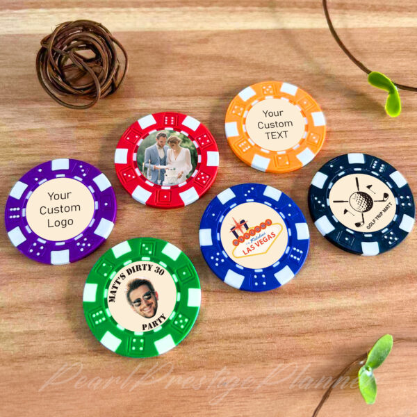 Custom Photo/Text/Logo Poker Chips, Design Your Own Poker Set, Company Anniversary Souvenirs, Wedding Favors, Christmas Party Keepsakes