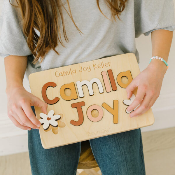 Daisy Wooden Name Puzzle, Easter Gifts for Kids, Name Puzzle Toddlers, Full Name Upper and Lowercase, Montessori, Baby Shower, Newborn