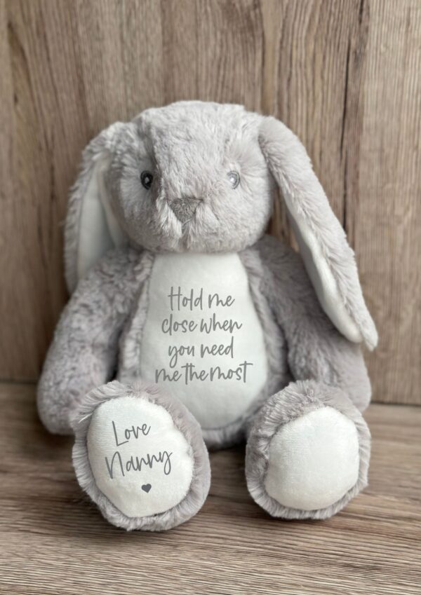 Personalised Teddy Keepsake Gift,  Hold Me Close Worry Bear Teddy,  Brave Bunny grandparent, nanny, nan, grandad, daddy, mummy memory bear