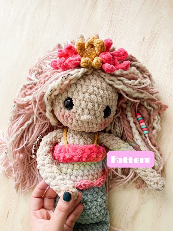 Marina The Groovy Mermaid  / Crochet Pattern / Mermaid Crochet Pattern / Amigurimi Pattern  / Whimsical Crochet Pattern