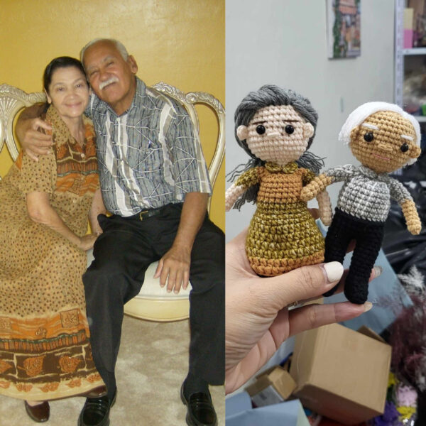 Personalized Crochet Dolls, Custom Crochet Doll, Crochet Couple Gift, Custom Crochet Portrait, Christmas Gift, Gift For Grandpa Husband Dad