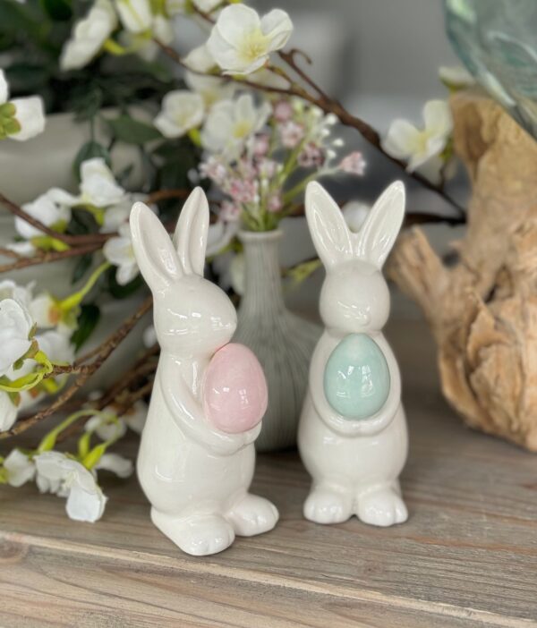 Ceramic White Easter Bunny - Available in 2 colours