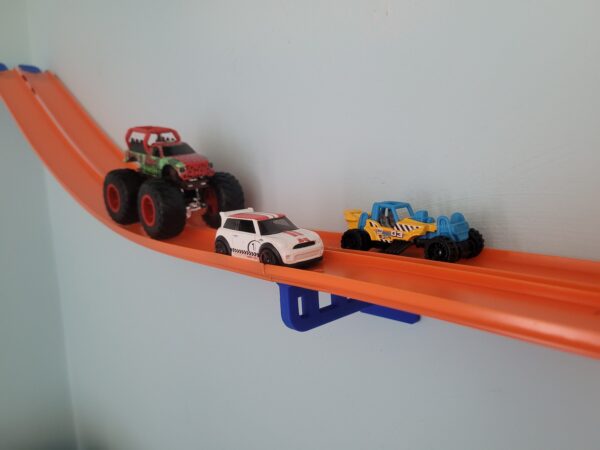 3 Pack 2-Lane Wall Mounts for Hot Wheels Tracks - Toy Car Track - Perfect for Kids Bedroom or Playroom - Compatible with Monster Trucks