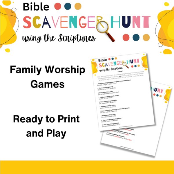 JW Family Worship Games Ideas, Bible Scavenger Hunt, Printable Games for JW, Bible Games JW, Games for Family Worship, Jehovah Witness Games