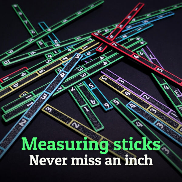 Measuring sticks from 3" to 12" for warhammer and wargaming