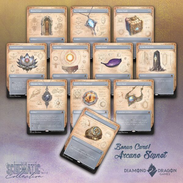 Mana Rock MTG Proxy Pack | Complete Schematic Blueprint Collection Mana Crypt, Lions Eye, Jeweled Lotus, Mox Diamond, Opal, Chrome & More!