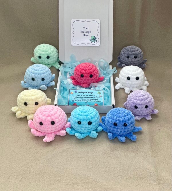 Mini Crochet Octopus gift thinking of you little pocket hug thank you friendship love birthday get well keepsake