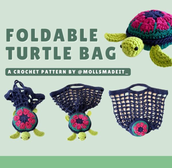 Foldable Turtle Bag - PDF Crochet Pattern