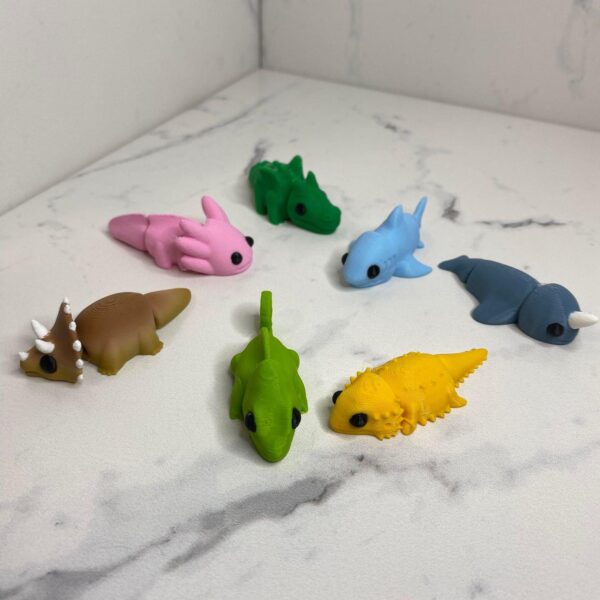 3d Printed Mini Monsters stocking stuffers, gift bag, easter, fidget toys, Valentines day, gifts under 10, Dragon, Shark, Lizard, Axolotl