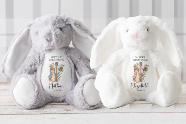 Personalised Christening Gift for Boys, Baptism Gift, Christening Bunny, Christening Gifts, Christening Keepsake,Girls and Boys Teddy,Bunny