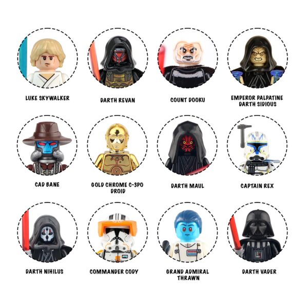 Star Wars Custom Minifigures | Darth Vader, Count Duko, Captain Rex Custom Brick Minifigure