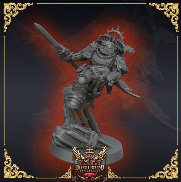 Bloodbound Assault Captain | Cyberbrush3D | Tabletop Wargaming Miniature Grim Dark Sci-Fi Proxy