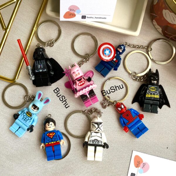 Super Hero 3D Figure Keychain, Bat Fairy Bunny Man Character Keychain, Cute Fun Vintage Accessories Gifts For Him Her