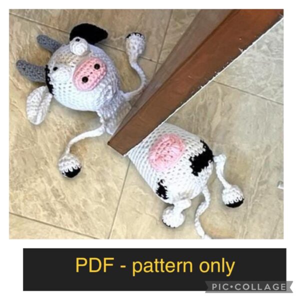 Crochet Cow Door Stopper / Cow Door Stopper / Cow / Crochet / Amigurumi / Crochet Cow / Door Stopper / Farm / Crochet Animal